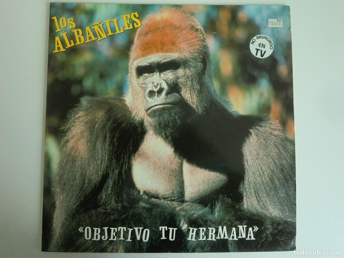 Discos de vinilo: LP LOS ALBA&Ntilde;ILES: OBJETIVO TU HERMANA (1992) Con encarte con letras. Fonomusic Espa&ntilde;a