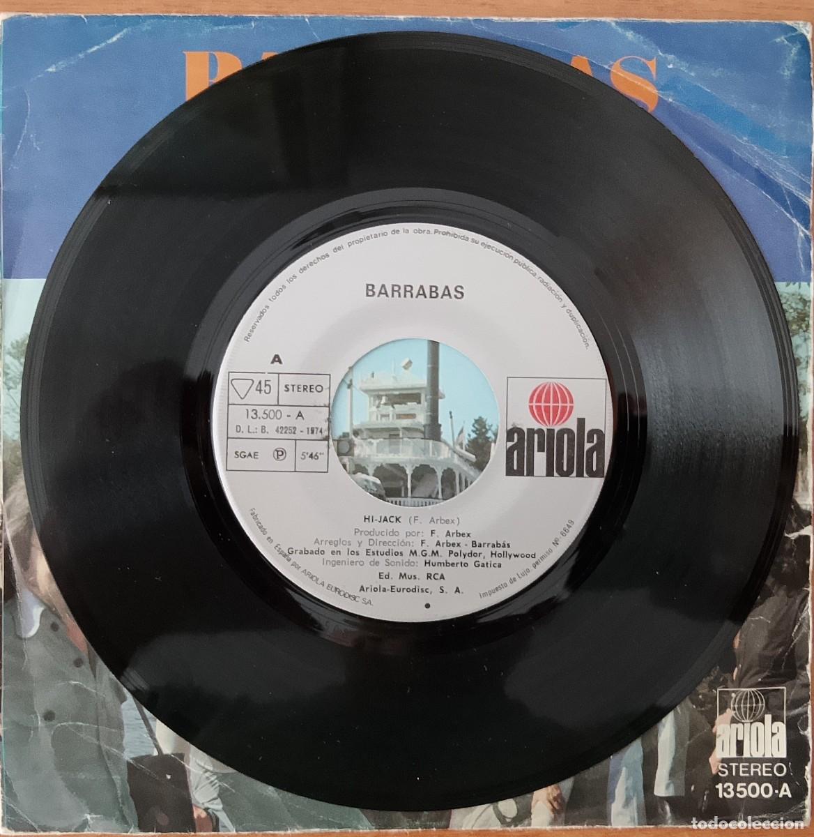 Discos de vinilo: Barrab&aacute;s. Hi-Jack. Vinilo single. - Foto 3