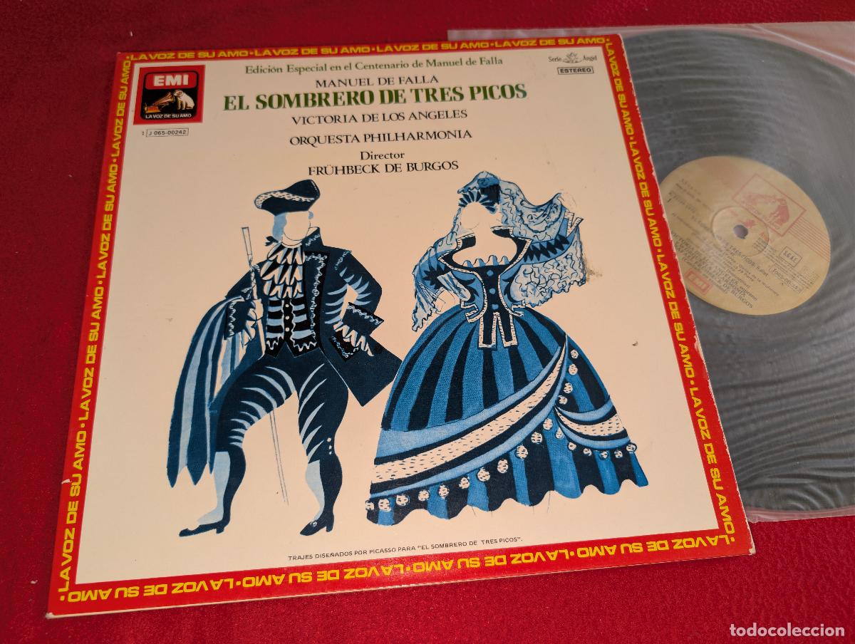Discos de vinilo: ORQ. PHILHARMONIA dir De Burgos MANUEL FALLA El sombrero de tres picos VICTORIA ANGELES LP 1976 SPAI