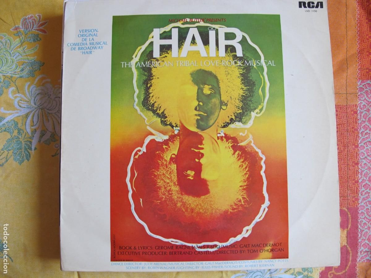 Discos de vinilo: LP - HAIR - THE AMERICAN TRIBAL LOVE ROCK MUSICAL (SPAIN, RCA 1969)