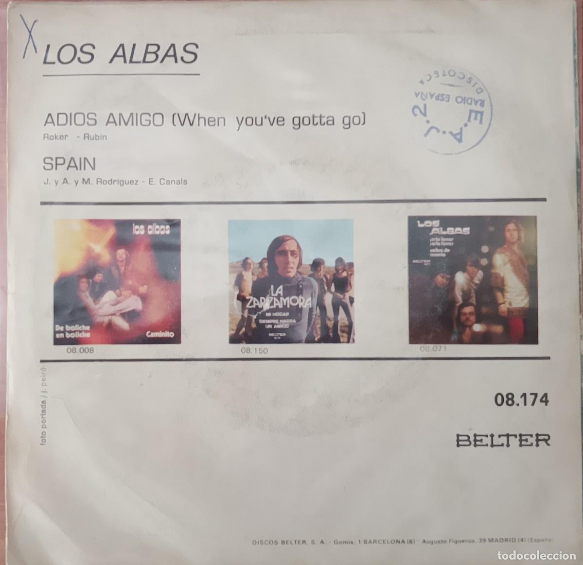 Discos de vinilo: Los Albas. Adi&oacute;s amigo. Vinilo single. - Foto 2