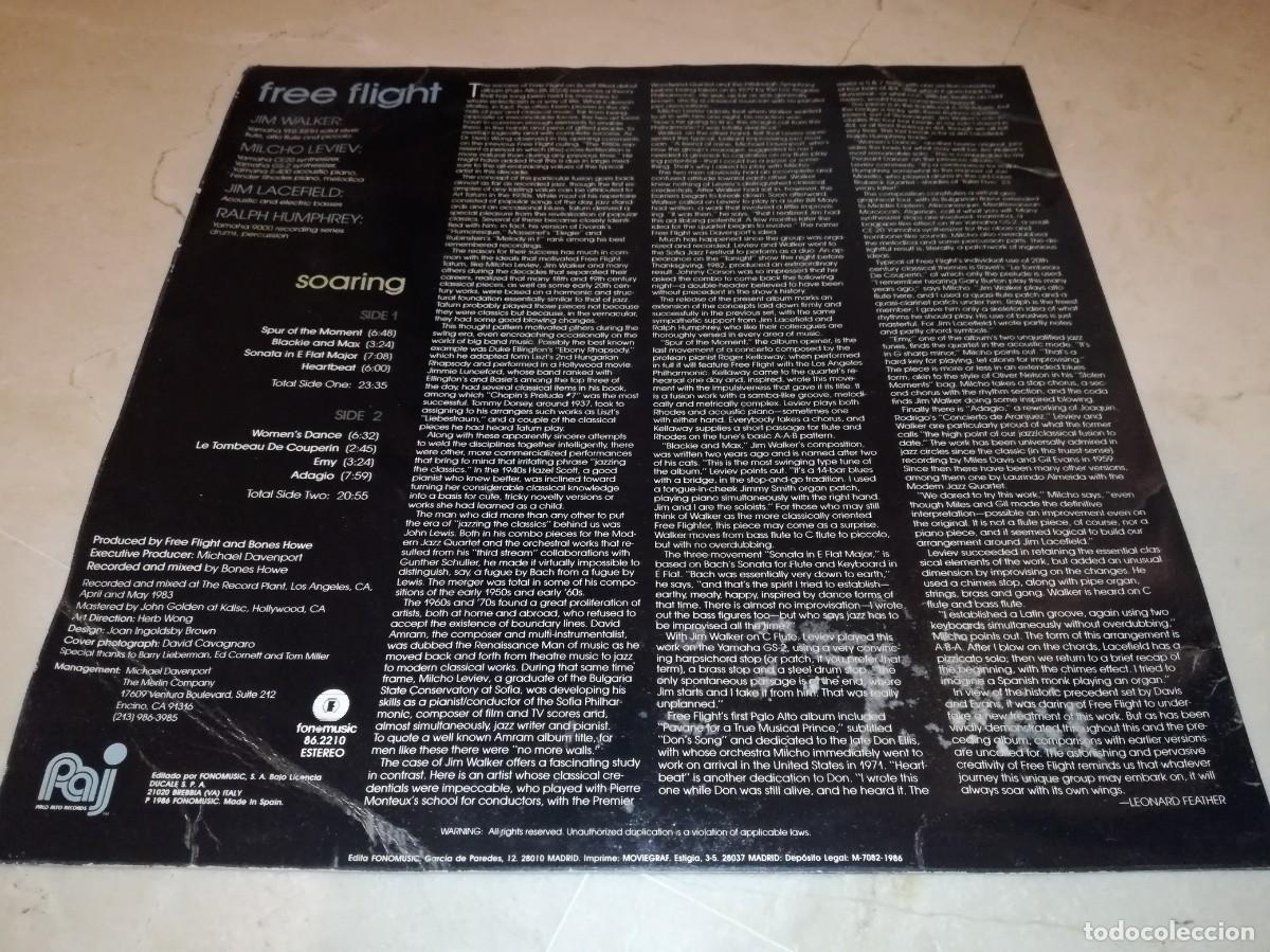Discos de vinilo: FREE FLIGHT - SOARING - ORIGINAL 1986 - Foto 2