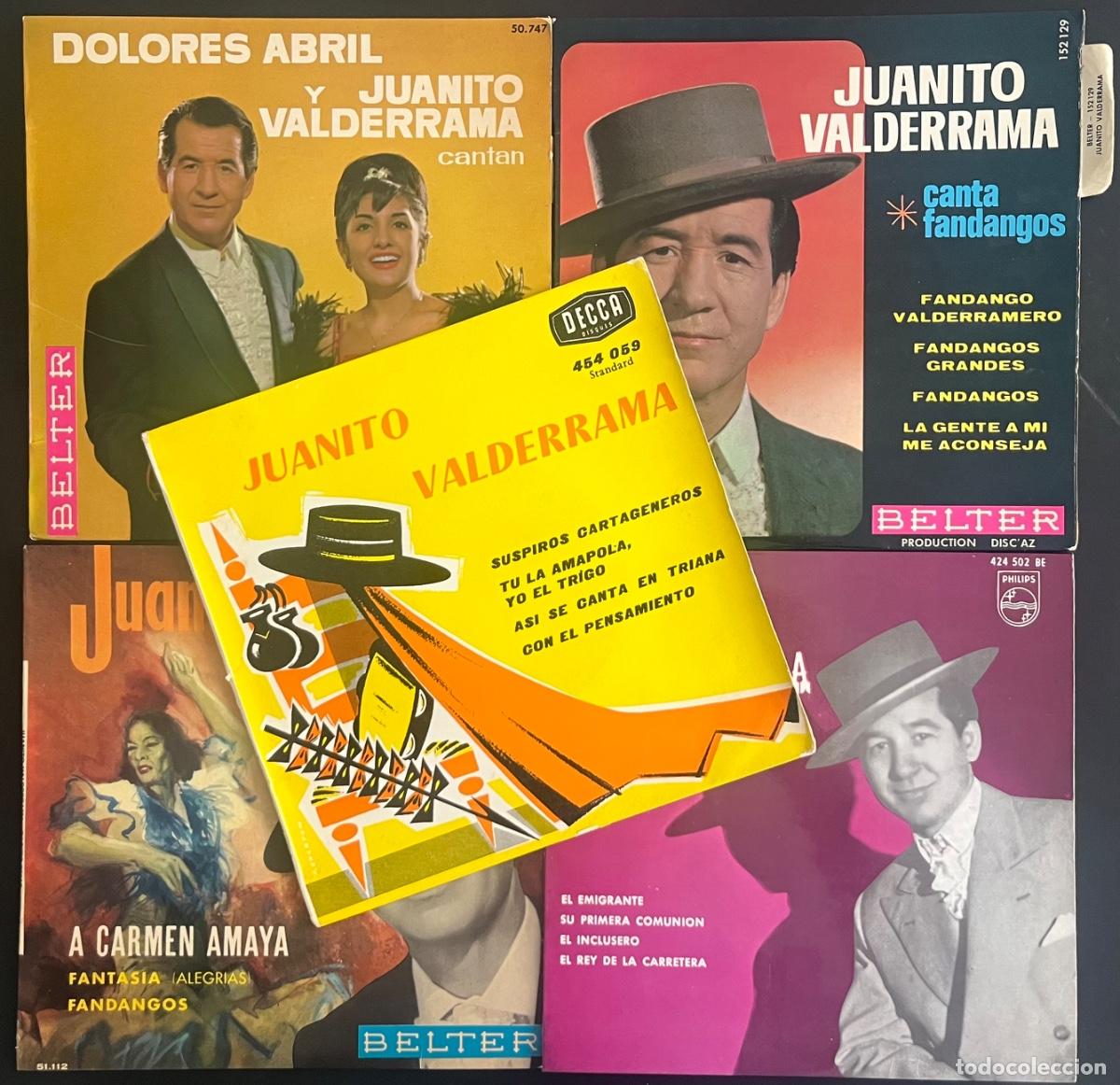 Discos de vinilo: JUANITO VALDERRAMA - Lote 5 EP&acute;s (4 editados en FRANCIA)