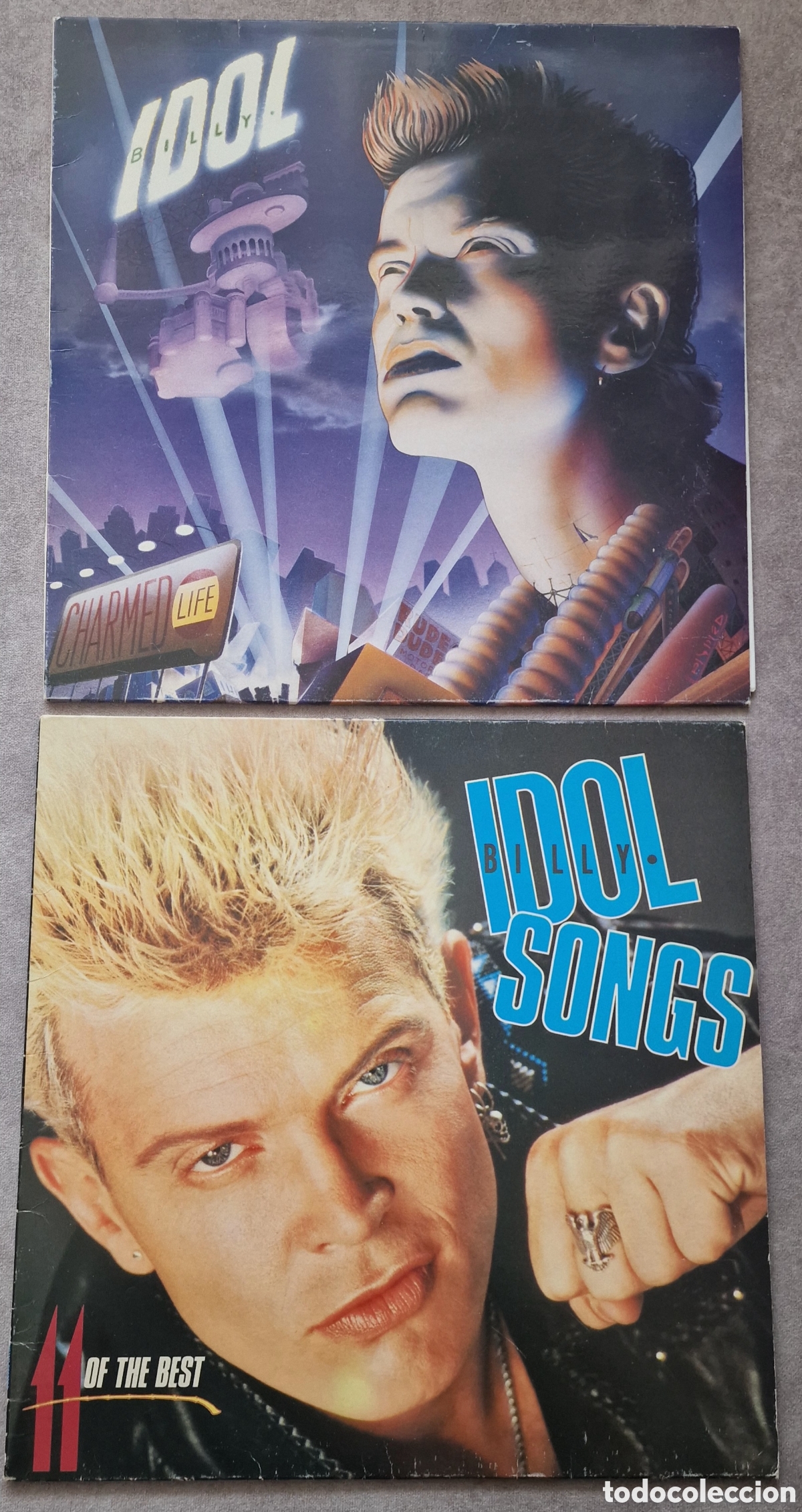 Discos de vinilo: 2 Lps de Billy idol. Idol songs (1988) + Charmed life (1990)