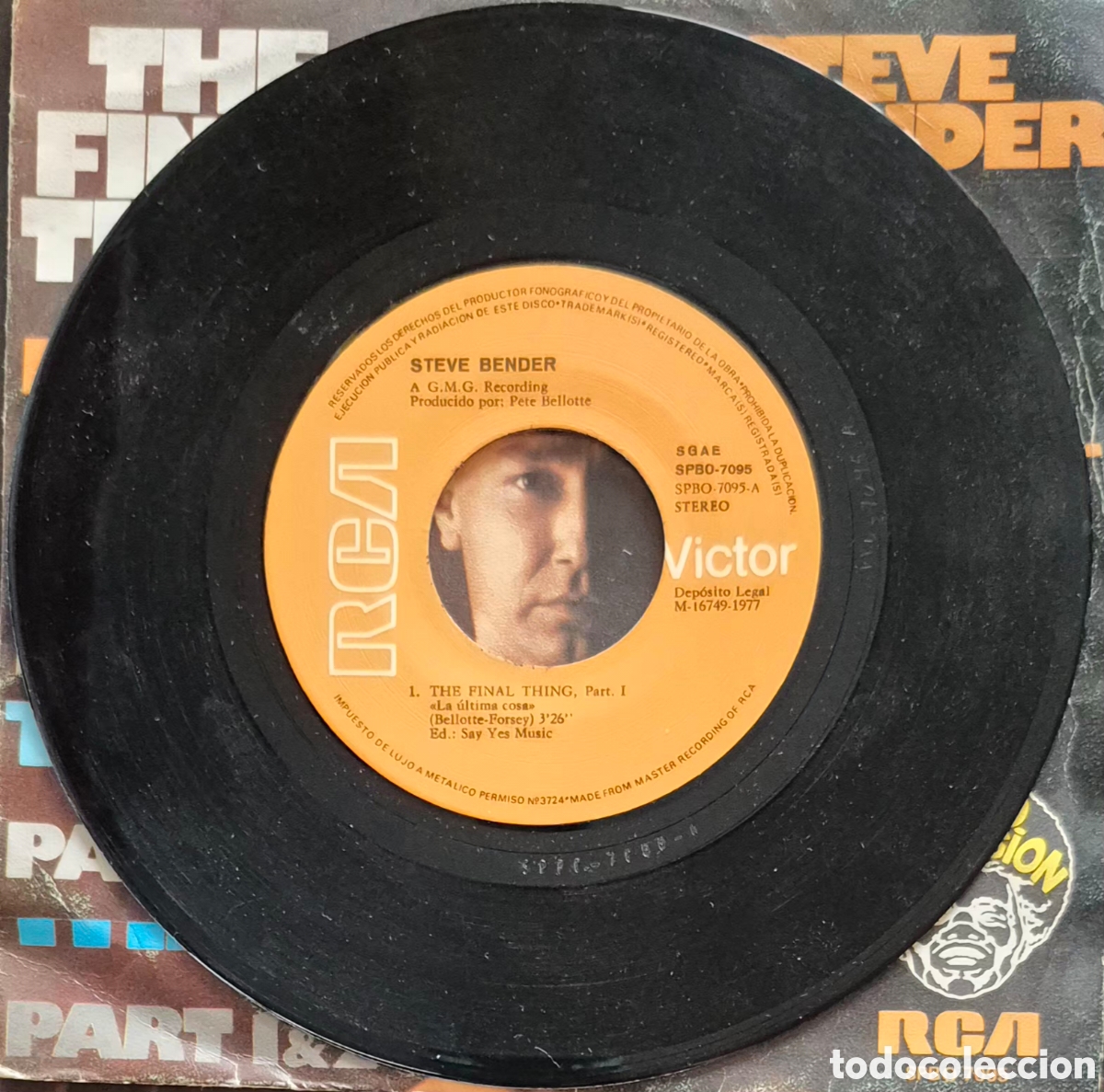 Discos de vinilo: SINGLE - STEVE BENDER - THE FINAL THING - 1977 ESPA&Ntilde;A - Foto 3