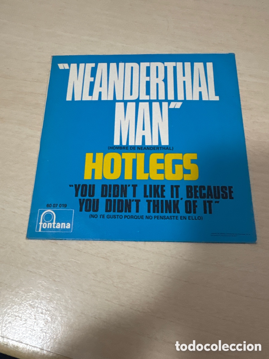 Discos de vinilo: DISCO VINILO NEANDERTHAL MAN HOTLEGS - Foto 4