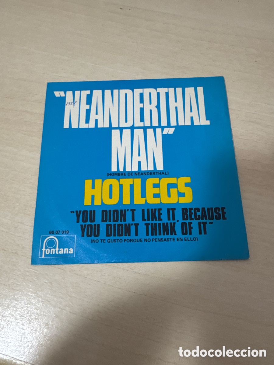 Discos de vinilo: DISCO VINILO NEANDERTHAL MAN HOTLEGS - Foto 1