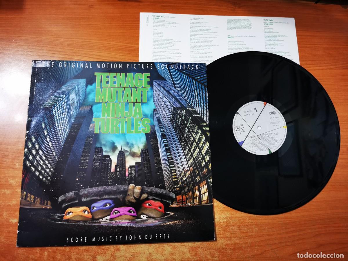 Discos de vinilo: TEENAGE MUTANT NINJA TURTLES BANDA SONORA LP VINILO A&Ntilde;O 1990 ESPA&Ntilde;A CON ENCARTE CONTIENE 10 TEMAS