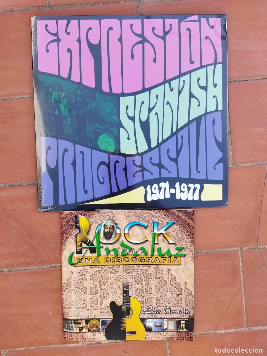 Discos de vinilo: lote lp de expresion y libro de rock andaluz de una discografia de luis clemente sin usar