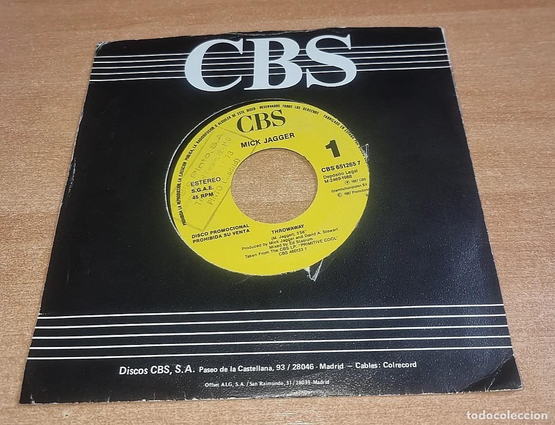 Discos de vinilo: MICK JAGGER Throwaway ROLLING STONES SINGLE VINILO PROMO DEL A&Ntilde;O 1987 CONTIENE 1 TEMA