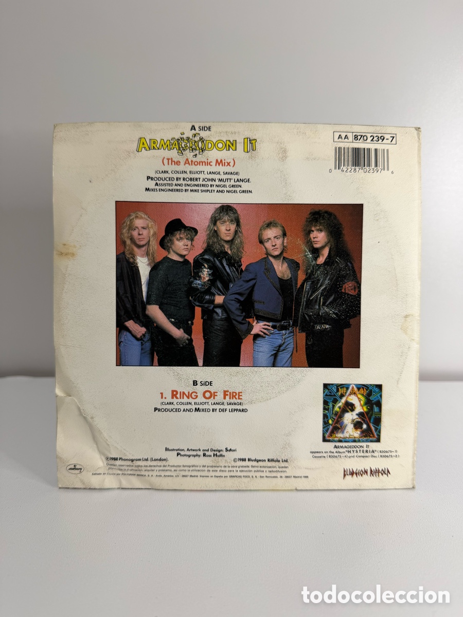 Discos de vinilo: DEF LEPPARD (SN) ARMAGEDDON IT A&Ntilde;O 1988 - Foto 2