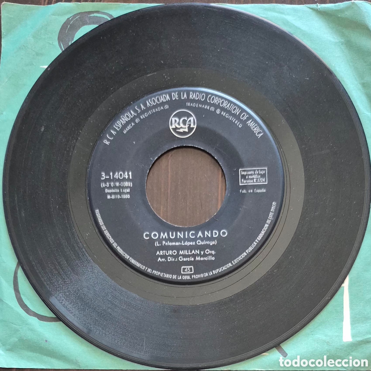 Discos de vinilo: SINGLE - ARTURO MILLAN - COMUNICANDO - 1960 ESPA&Ntilde;A - Foto 3