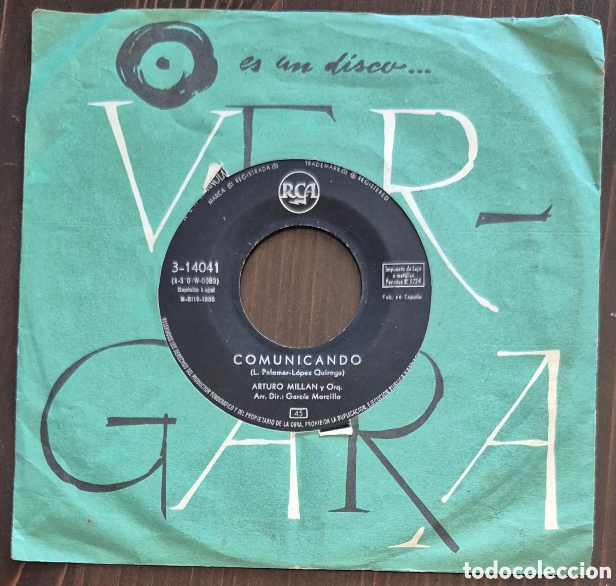 Discos de vinilo: SINGLE - ARTURO MILLAN - COMUNICANDO - 1960 ESPA&Ntilde;A