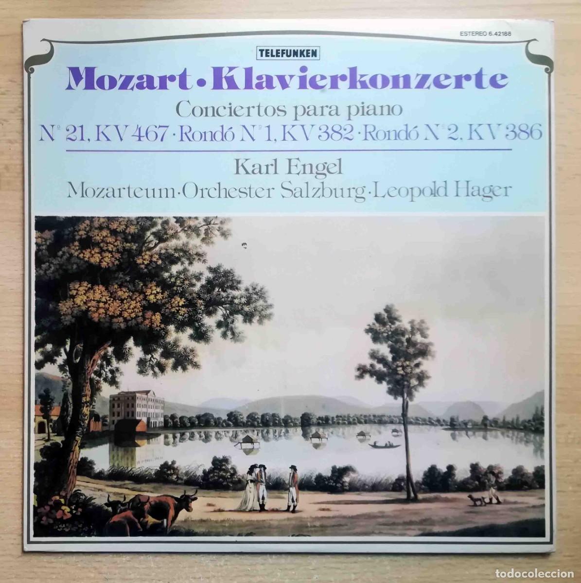 Discos de vinilo: LP Mozart. Klavierkonzerte. Piano N&ordm; 21 KV 467. N&ordm;1 KV 382. N&ordm; 2 KV 386. Karl Engel. Leopold Hager