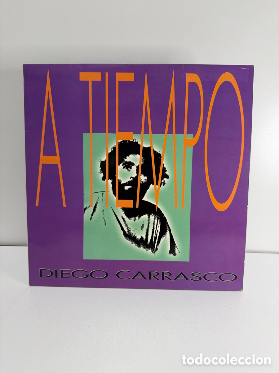Discos de vinilo: DIEGO CARRASCO (LP) A TIEMPO A&Ntilde;O 1991 &ndash; ENCARTE CON LETRAS + HOJAS PROMOCIONALES