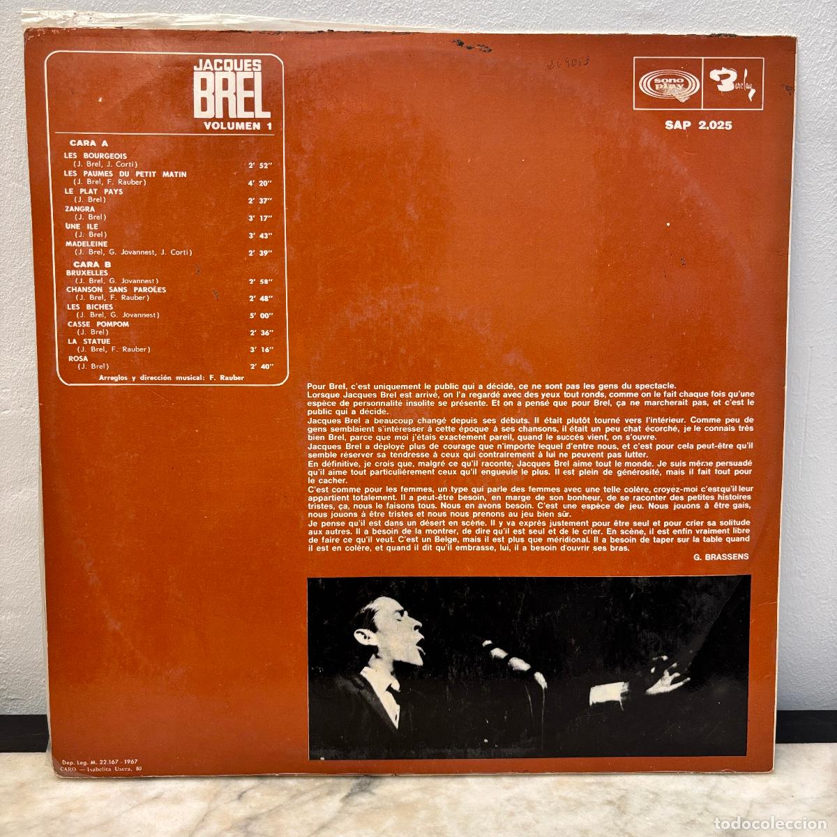 Discos de vinilo: Jacques Brel. Volumen 1. - Foto 2