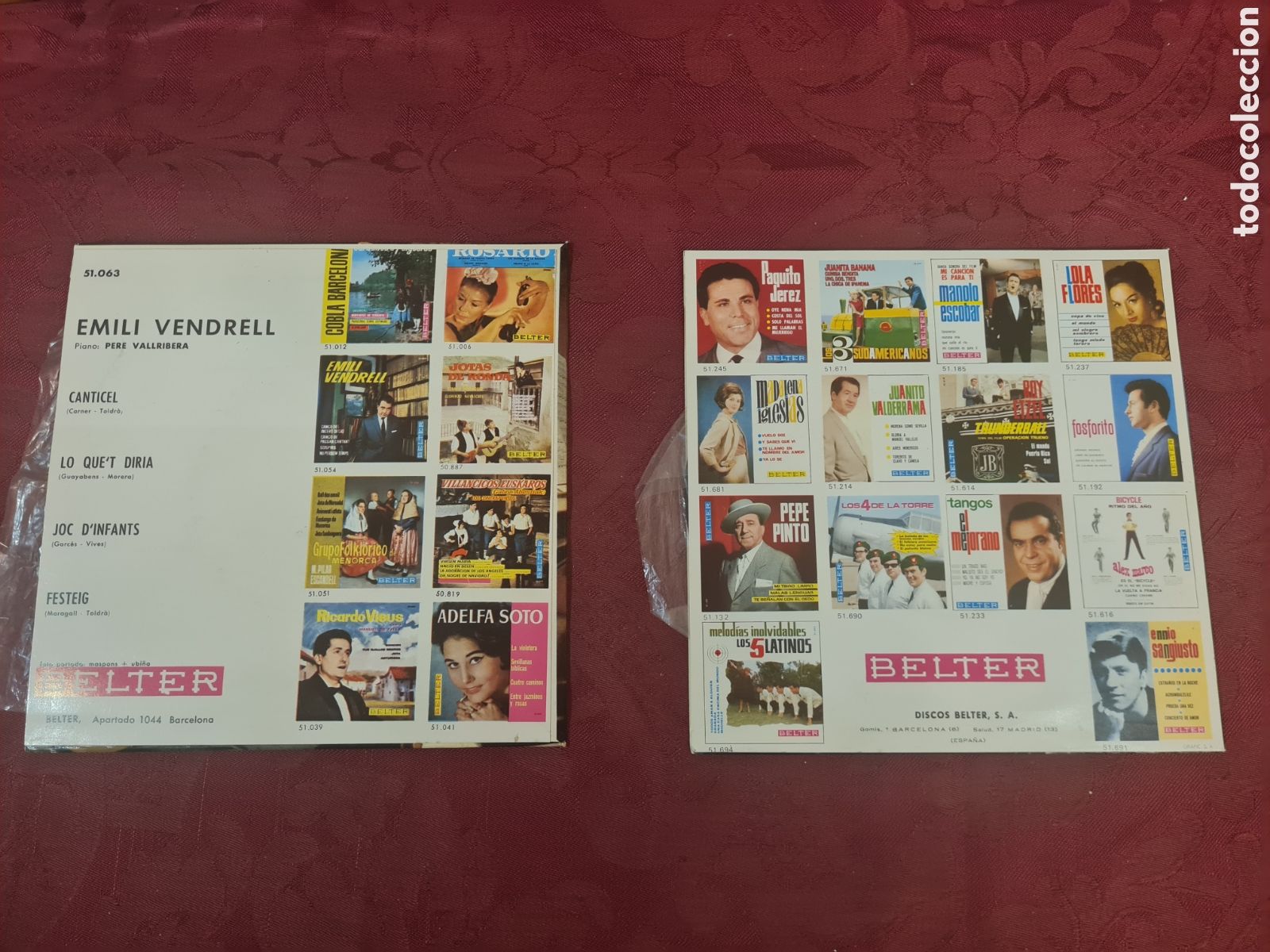 Discos de vinilo: 2 Singels EMILI VENDRELL 1964 - Foto 2