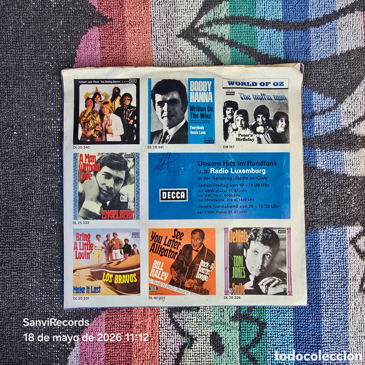 Discos de vinilo: [SINGLE] TOM JONES: HELP YOURSELF - DAY BY DAY (DECCA) (1968) - Foto 2
