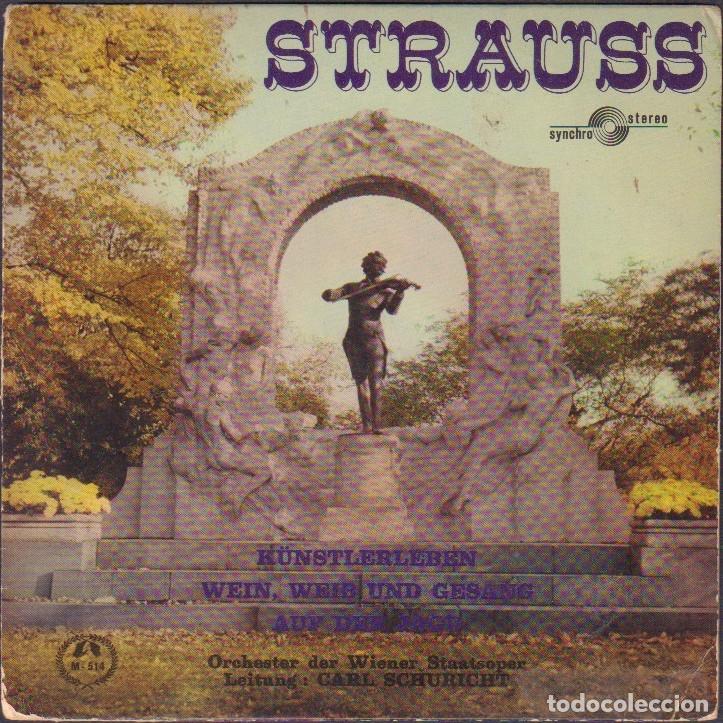 Discos de vinilo: STRAUSS - K&Uuml;NSTLERLEBRN WEIN...-ORQUESTA FILARMONICA VIENA / SINGLE GERMANY RF-7974