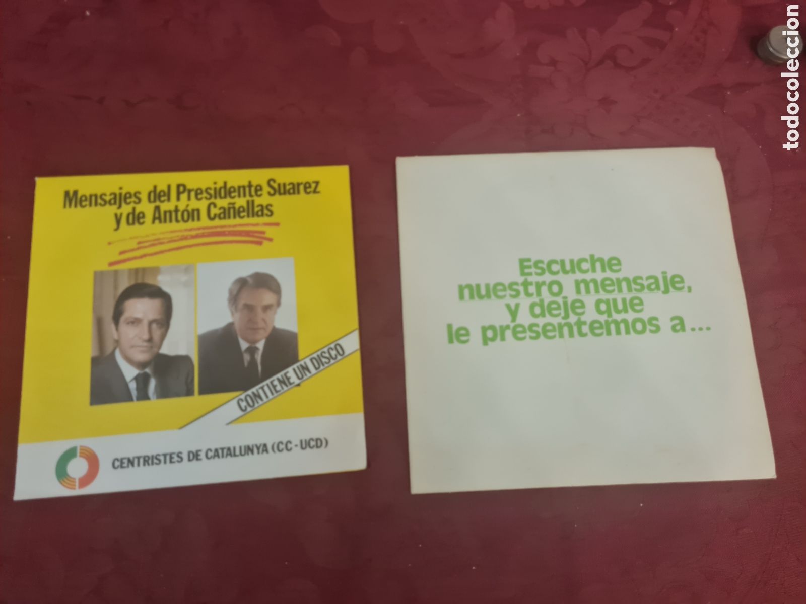 Discos de vinilo: Mensajes del Presidente Su&aacute;rez y Antonio Ca&ntilde;ellas