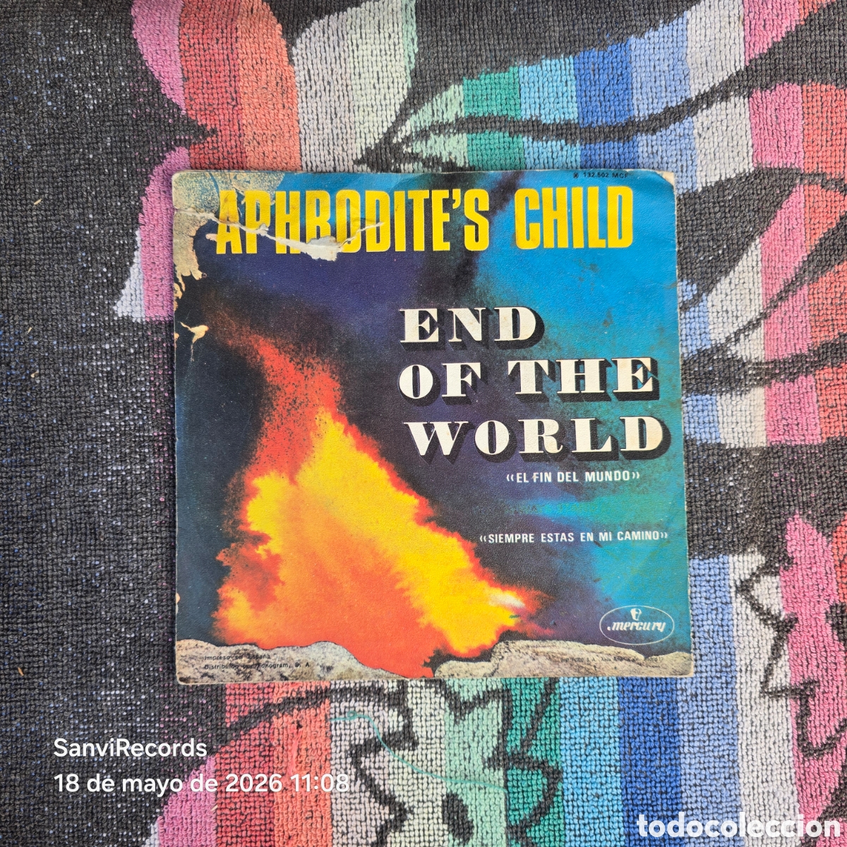 Discos de vinilo: APHRODITE'S CHILD: END OF THE WORLD - YOU ALWAYS STAND IN MY WAY (MERCURY) (1968)
