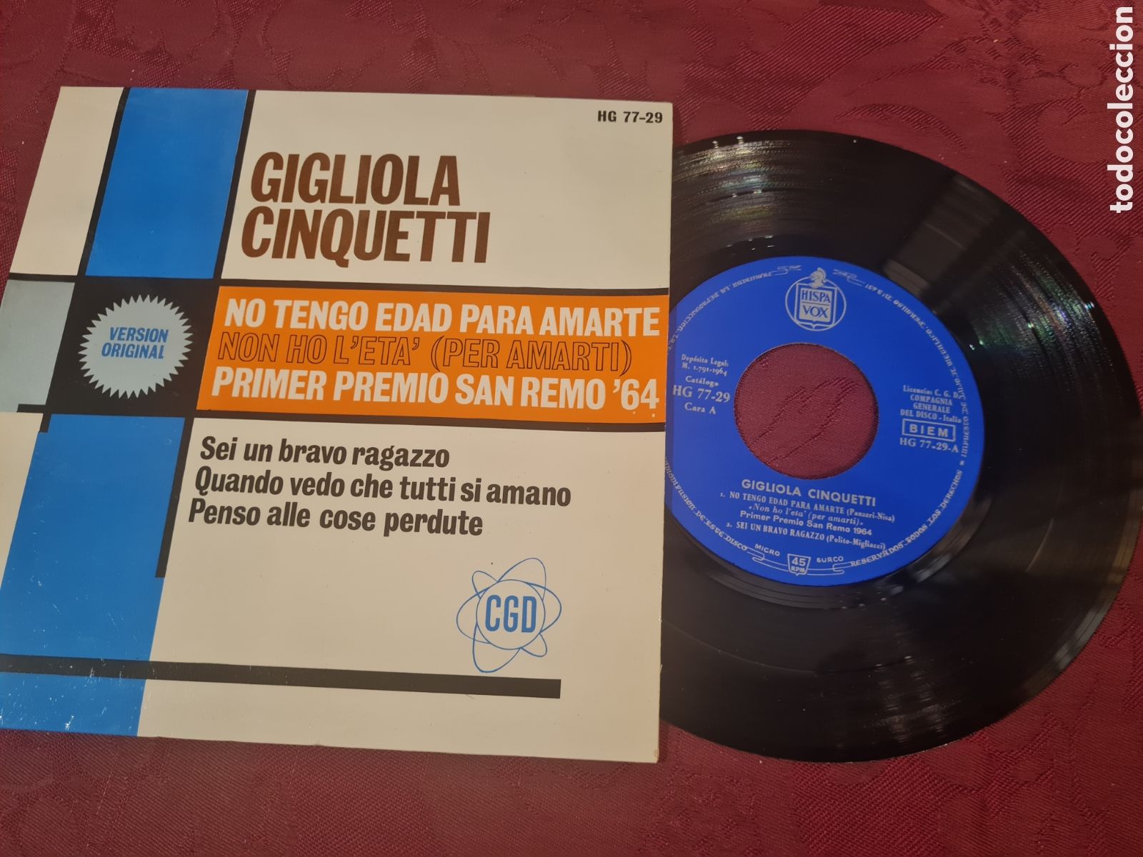 Discos de vinilo: Singels GIGLIOLA CINQUETTI - Foto 3