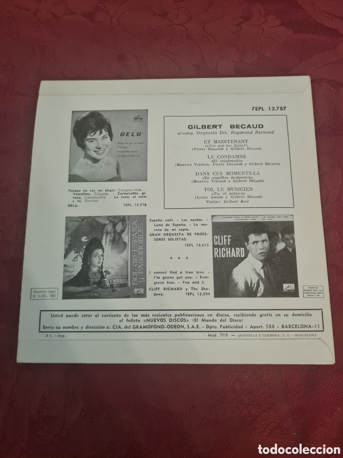 Discos de vinilo: Singels Gilbert becaud - Foto 2