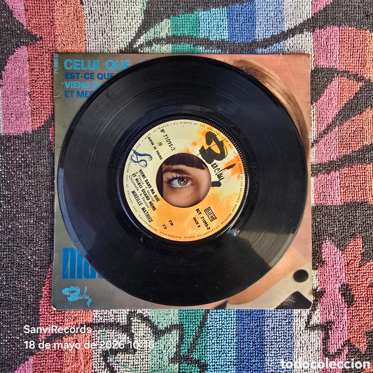 Discos de vinilo: [EP] MIREILLE MATHIEU: CELUI QUE JAIME (BARCLAY) (1966) - Foto 2