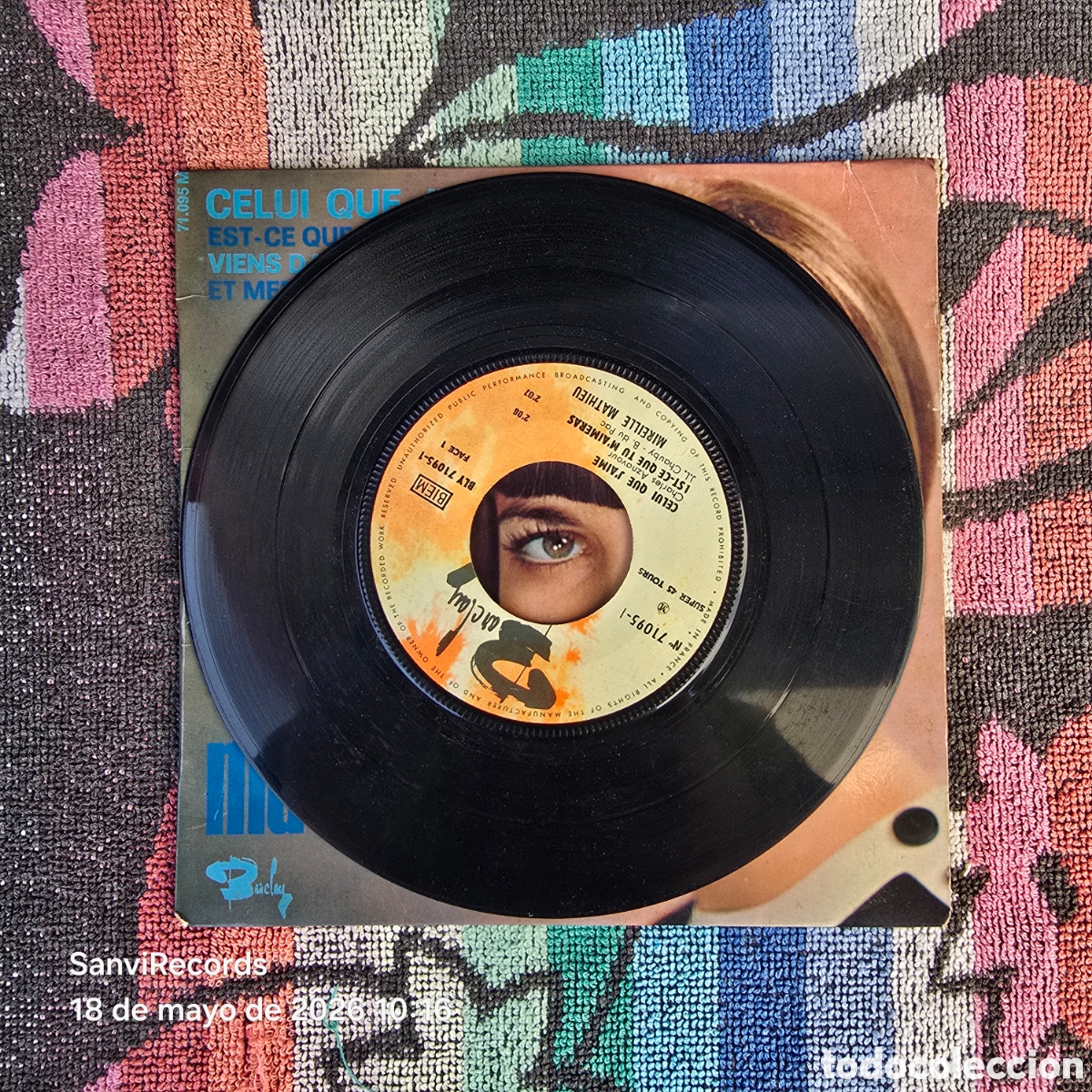 Discos de vinilo: [EP] MIREILLE MATHIEU: CELUI QUE JAIME (BARCLAY) (1966) - Foto 3