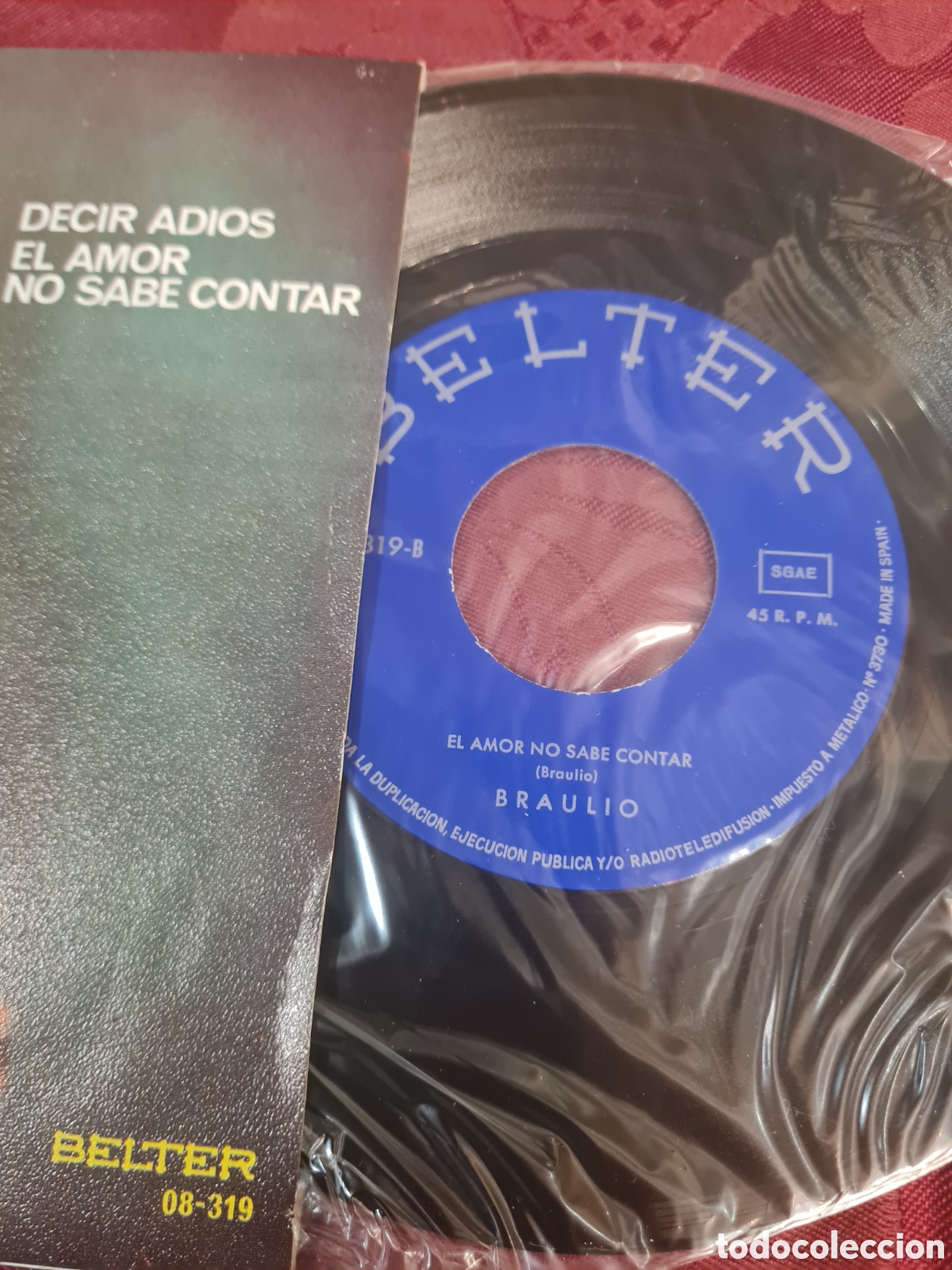 Discos de vinilo: Singels BRAULIO (BELTER - Foto 3