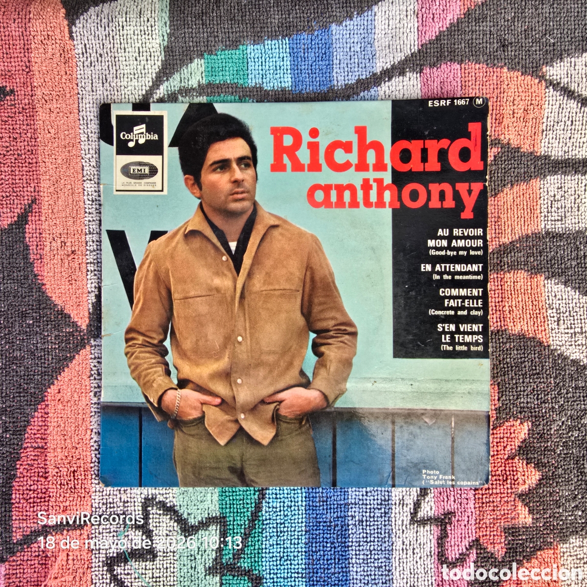 Discos de vinilo: [EP] RICHARD ANTHONY: AU REVOIR MON AMOUR (COLUMBIA) (1965)
