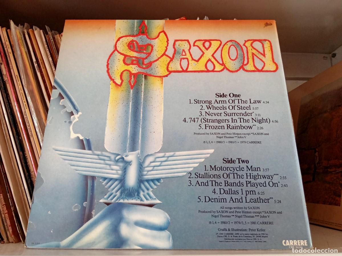 Discos de vinilo: Saxon &ndash; Strong Arm Metal - LP Spain 1984 - Foto 2