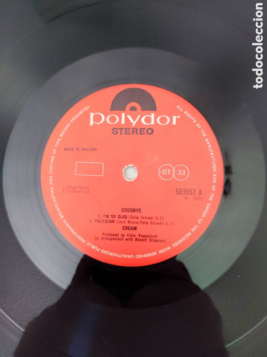 Discos de vinilo: CREAM - GOODBYE (UK 1969) - Foto 4