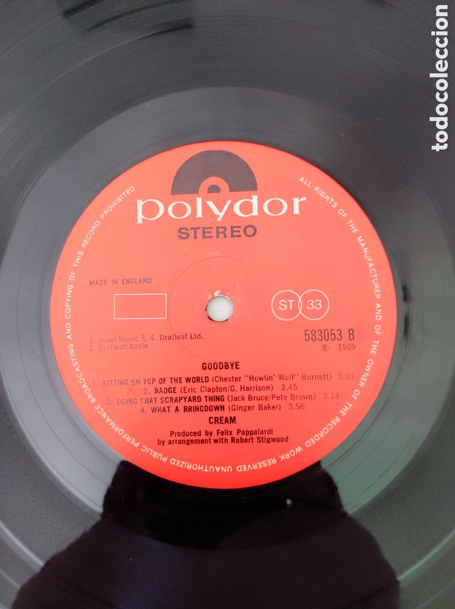 Discos de vinilo: CREAM - GOODBYE (UK 1969) - Foto 5