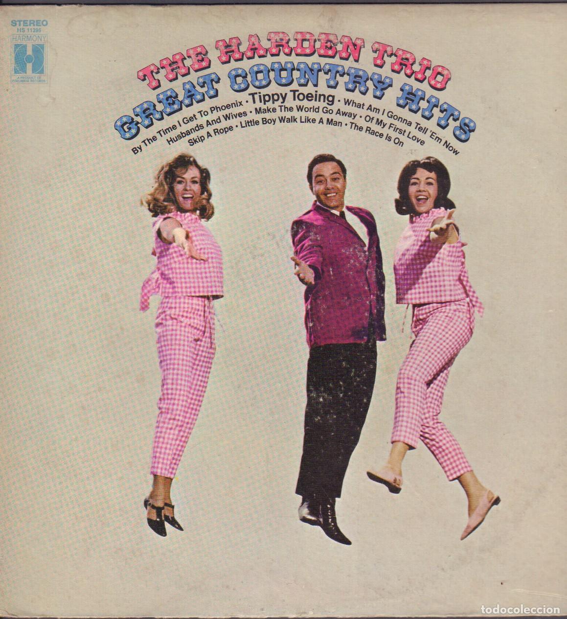 Discos de vinilo: THE HARDEN TRIO - GREAT COUNTRY HITS / SKIP A ROPE, THE RACE IS ON.../ LP HARMONY RF-26145