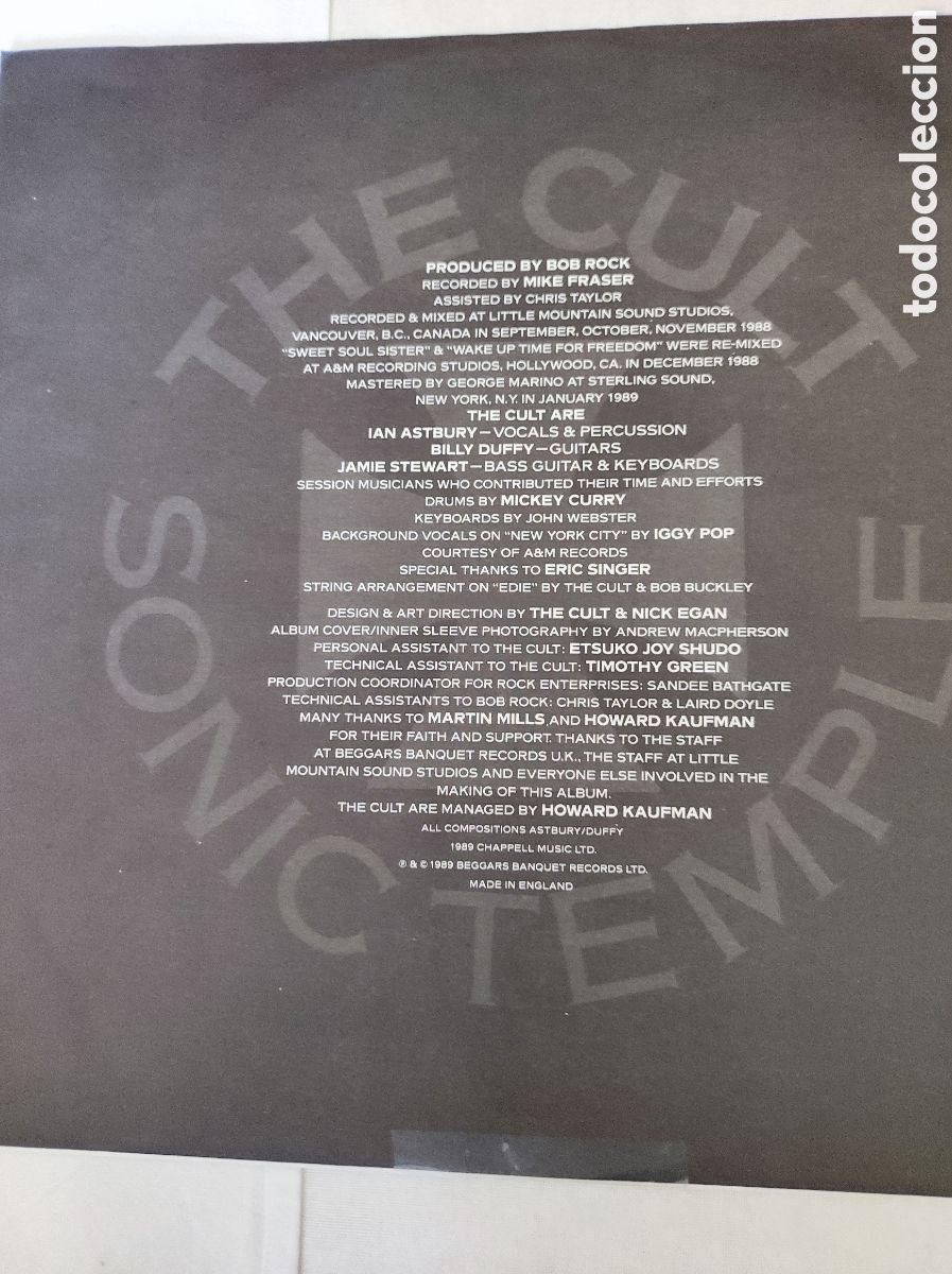 Discos de vinilo: THE CULT - SONIC TEMPLE - Foto 4