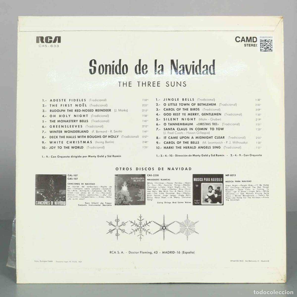 Discos de vinilo: LP. Sonido de la Navidad - The Three Suns - Foto 2