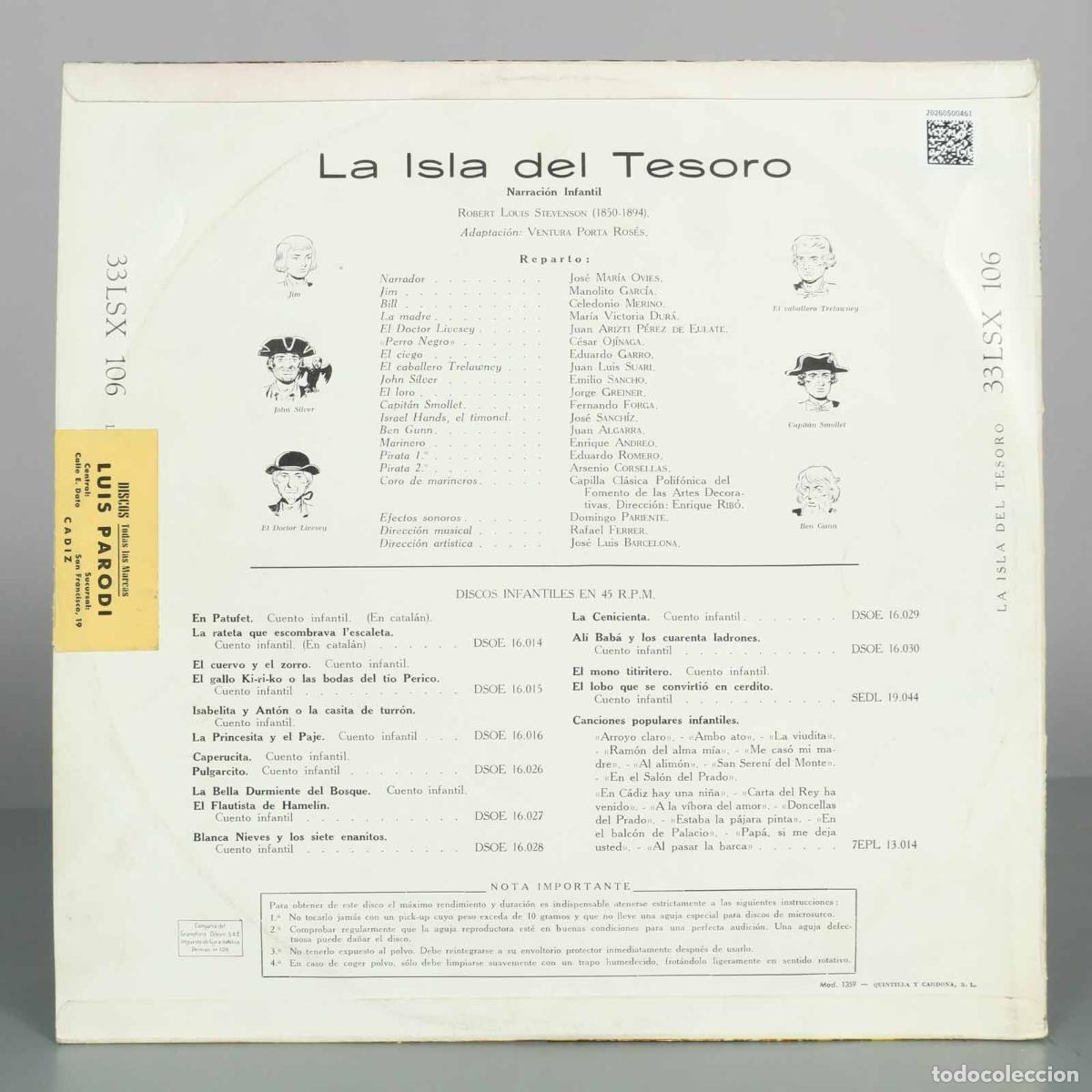 Discos de vinilo: LP. La Isla del Tesoro - Robert Louis Stevenson - Regal - Foto 2