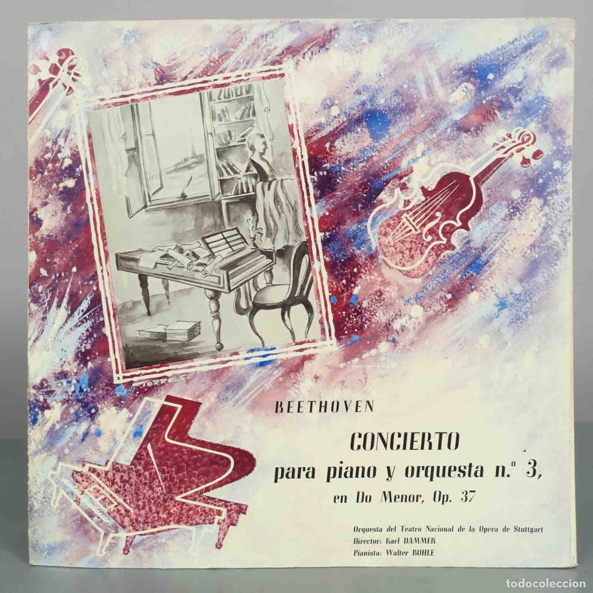 Discos de vinilo: LP. Beethoven - Concierto para piano y orquesta n.&ordm; 3 en Do Menor, Op. 37 - Orquesta del Teatro Nac