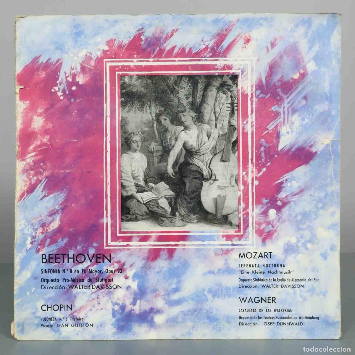 Discos de vinilo: LP. Sinfon&iacute;a n&ordm; 8 en Fa mayor Op. 93 - Beethoven, Mozart, Wagner, Walter Davisson, Jean Guitton, Jo