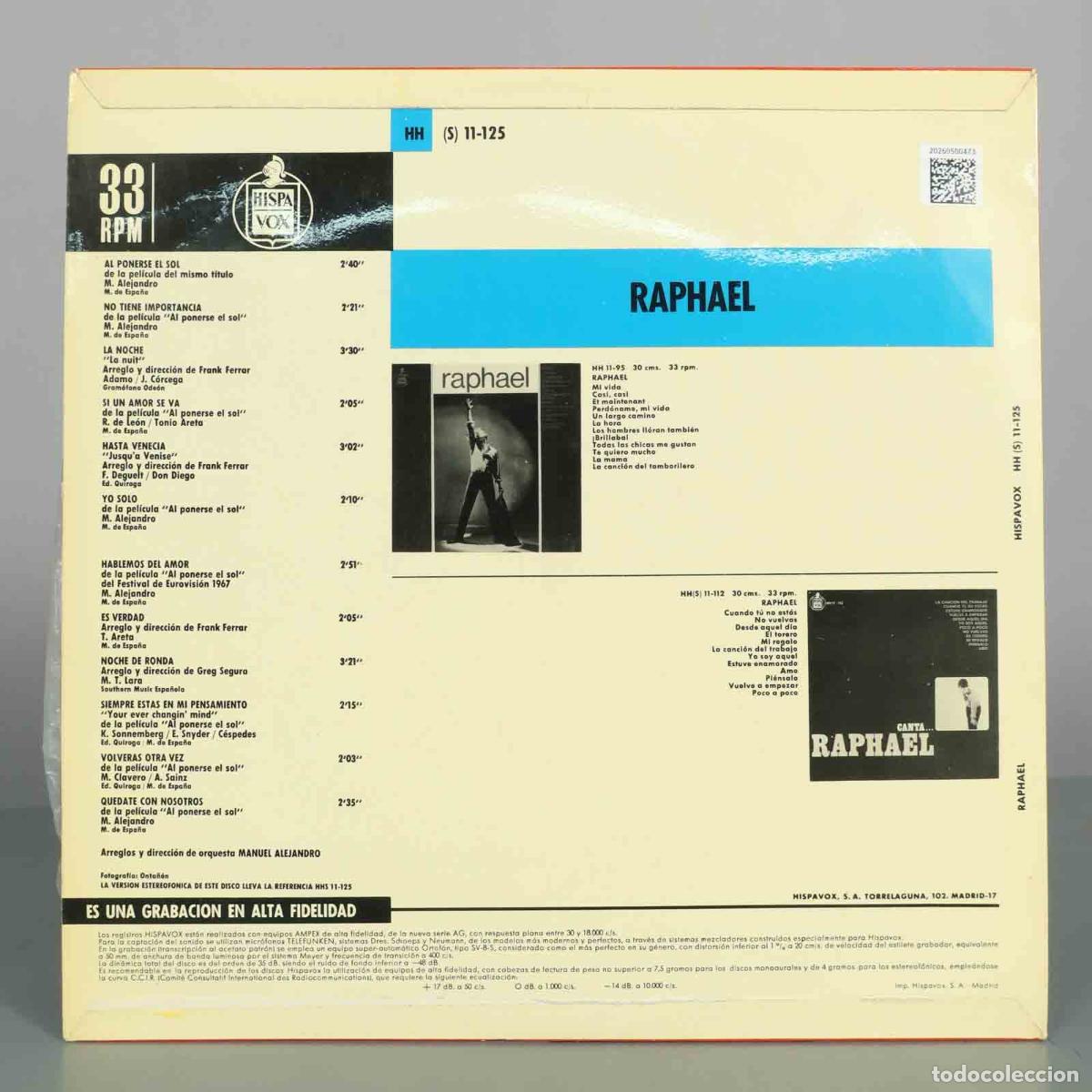 Discos de vinilo: LP. Al ponerse el sol - Raphael - Foto 2