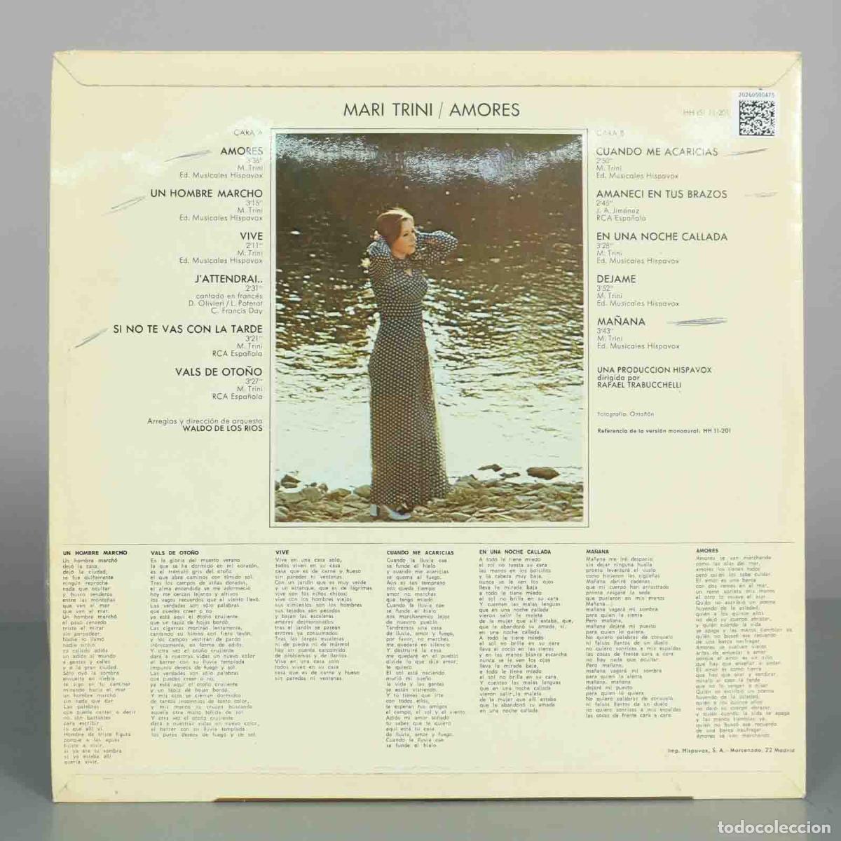 Discos de vinilo: LP. Amores - Mari Trini - Foto 2