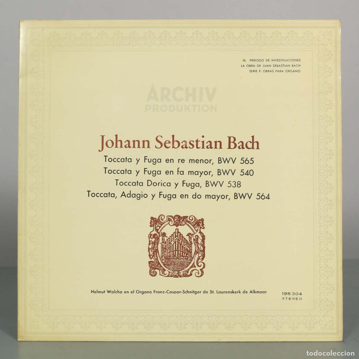 Discos de vinilo: LP. Johann Sebastian Bach - Helmut Walcha - Toccata y Fuga en re menor, BWV 565 - Toccata y Fuga en