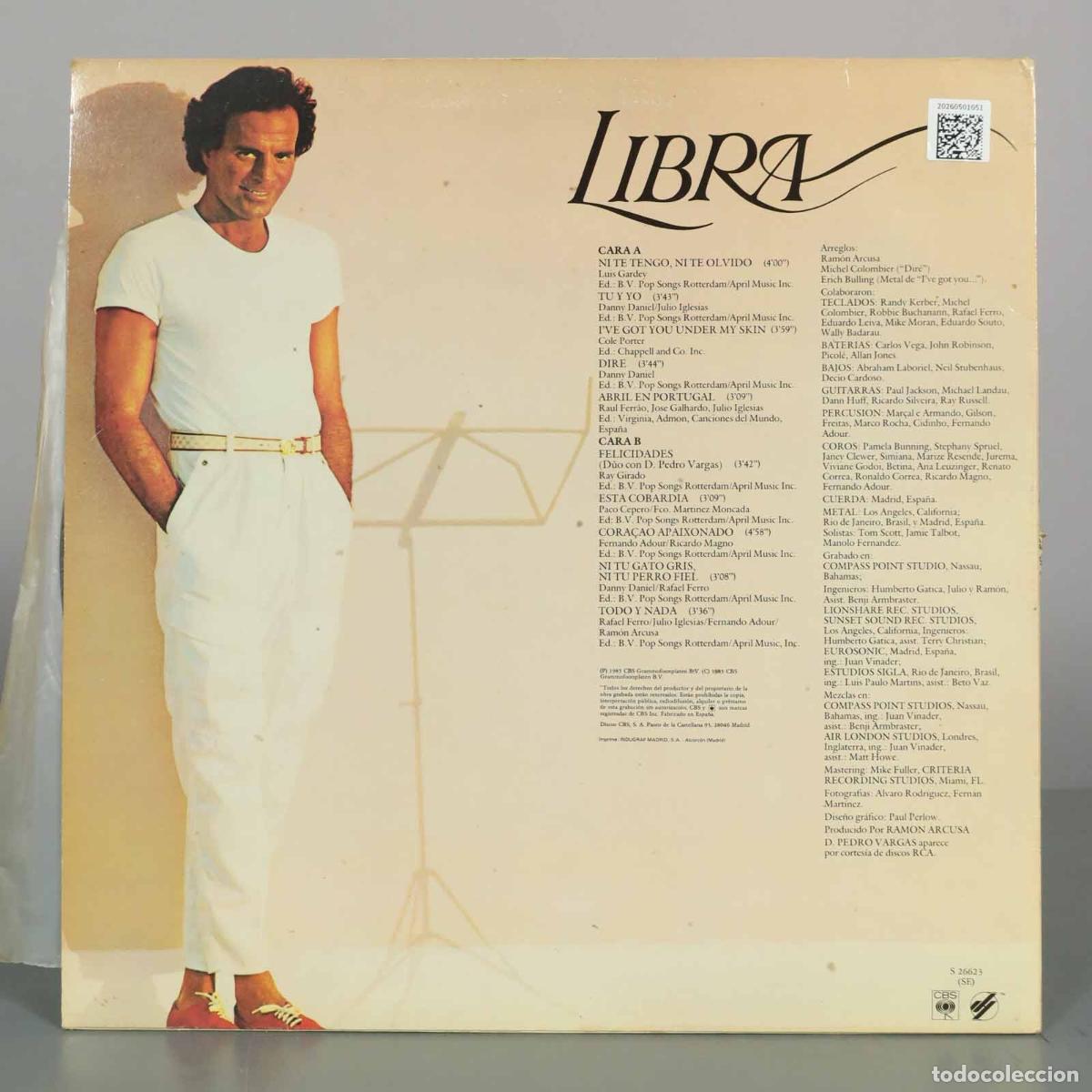 Discos de vinilo: LP. Libra - Julio Iglesias - Foto 2