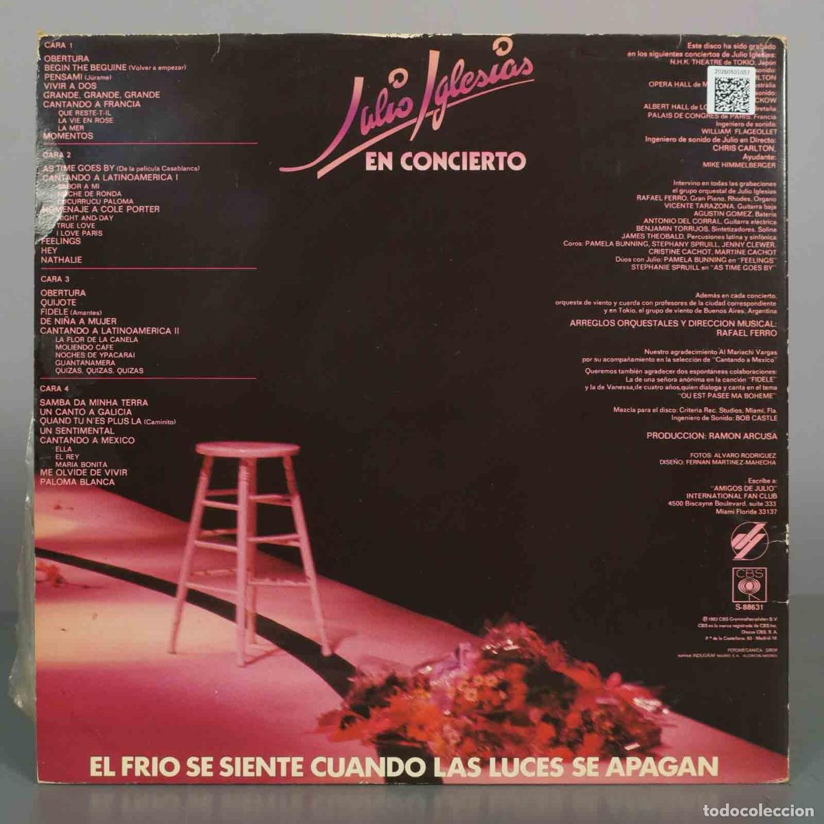 Discos de vinilo: LP. En Concierto - Julio Iglesias - Foto 2