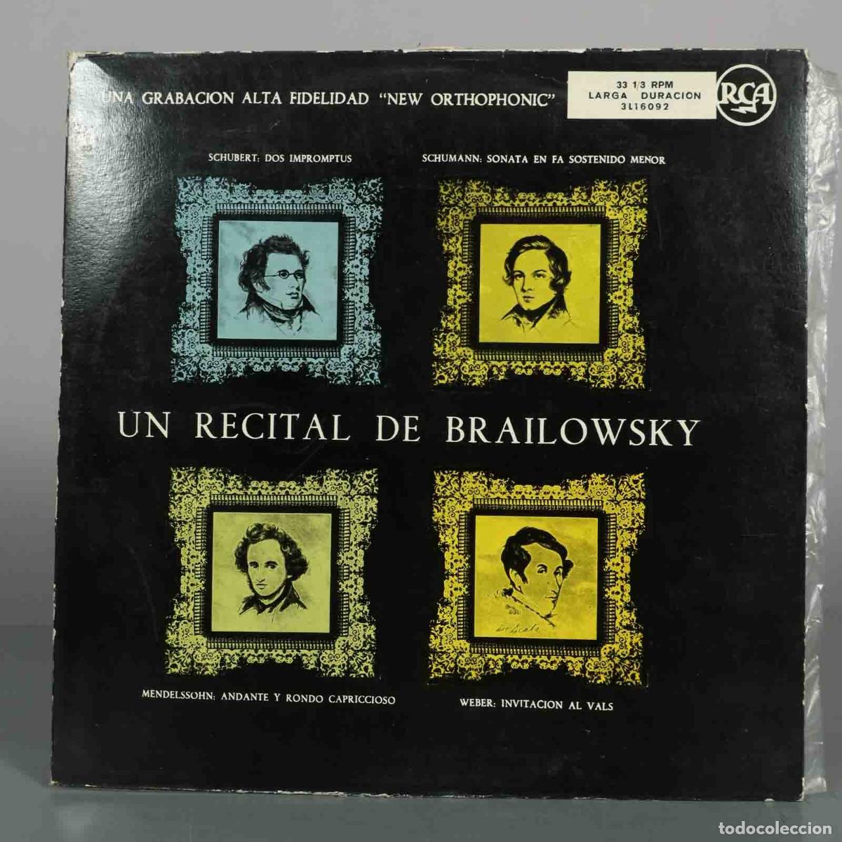 Discos de vinilo: LP. Un recital de Brailowsky - Robert Schumann, Felix Mendelssohn, Franz Schubert, Carl Maria von W