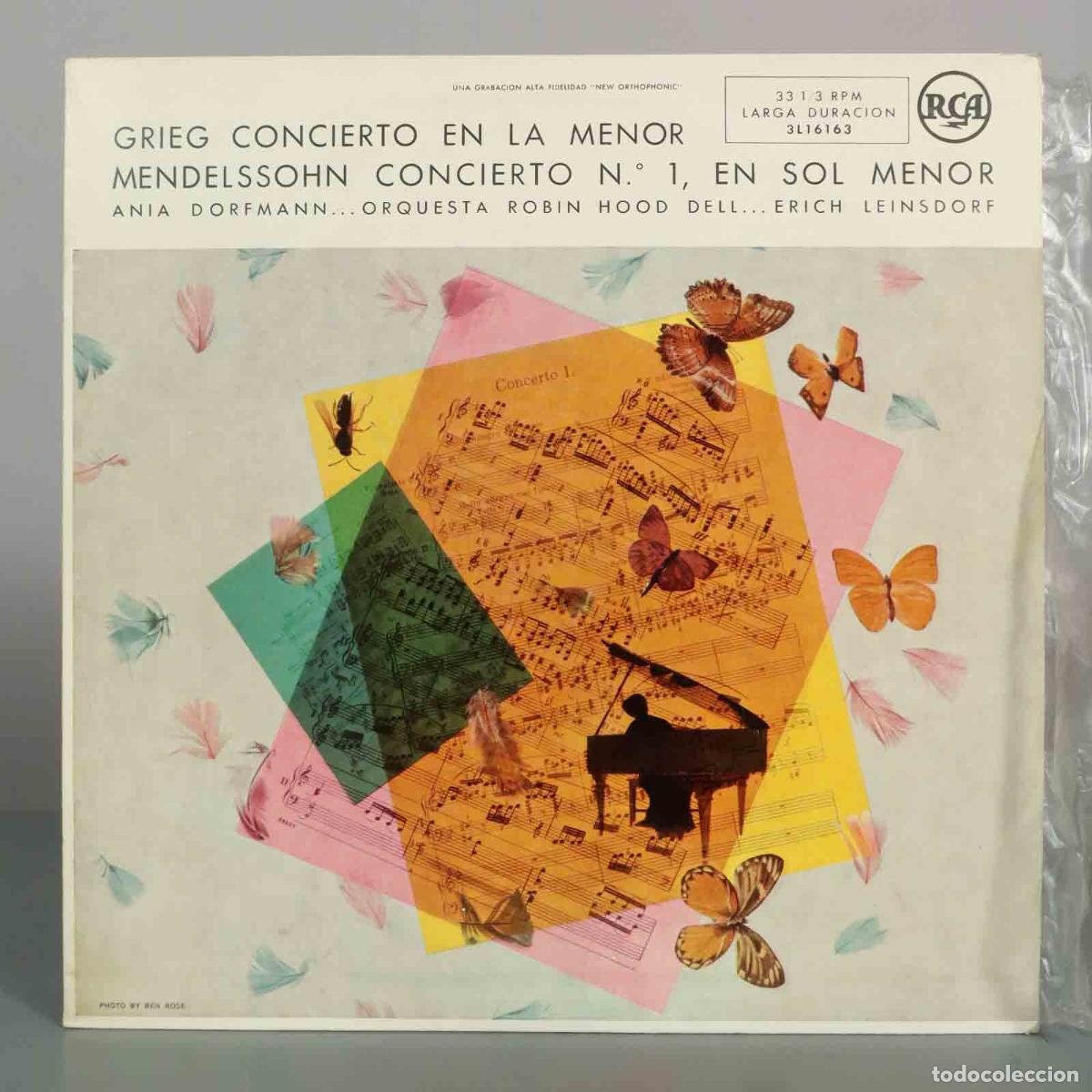 Discos de vinilo: LP. Grieg Concierto en la menor - Mendelssohn Concierto n.&ordm; 1 en sol menor - Dorfmann, LEINSDORF