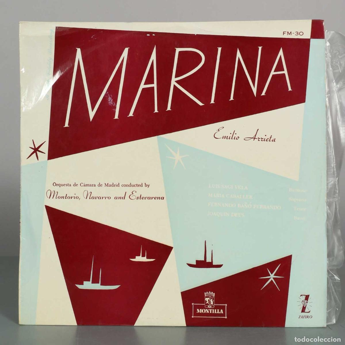Discos de vinilo: LP. Marina (Selecci&oacute;n) - Emilio Arrieta - Montorio, Navarro, Estevarena, Luis Sagi Vela, Mar&iacute;a Caba