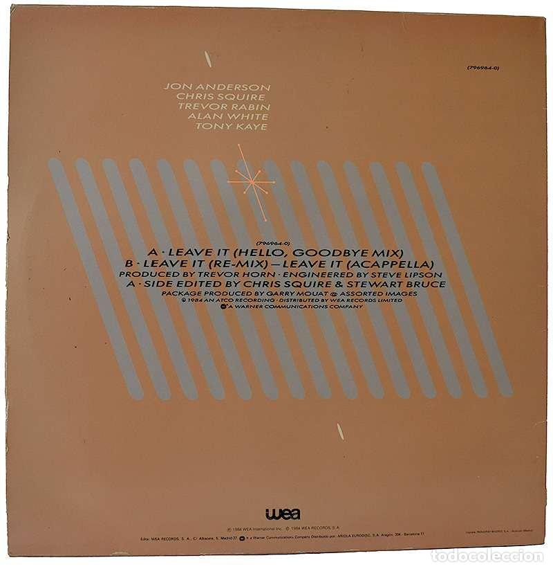 Discos de vinilo: Yes - Leave It. Maxi-Single - Foto 2
