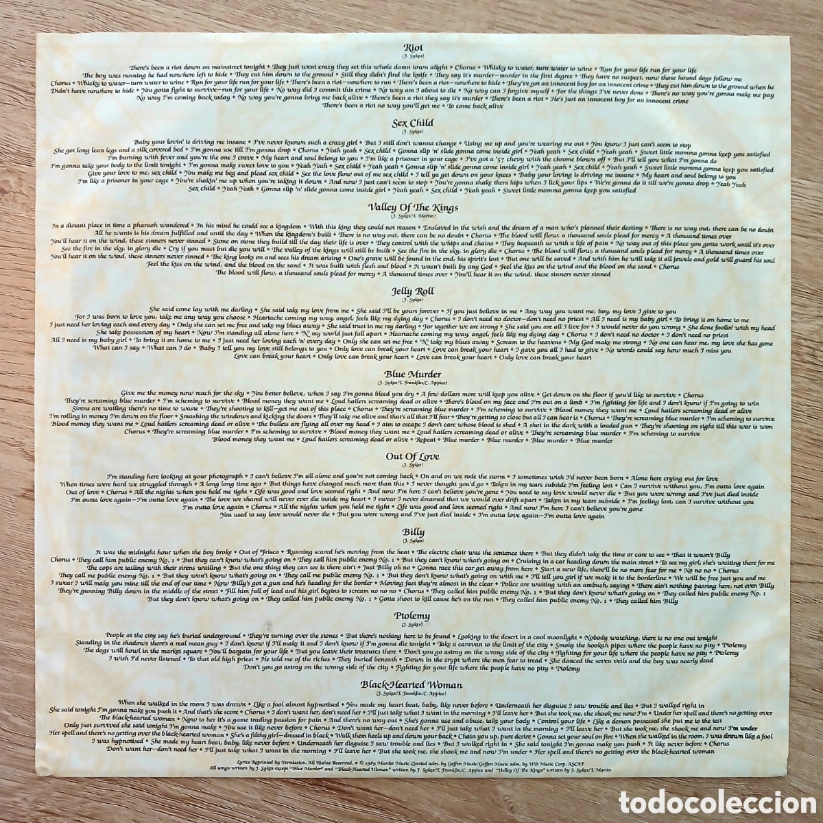 Discos de vinilo: Disco de vinilo BLUE MURDER 1989 - Foto 5